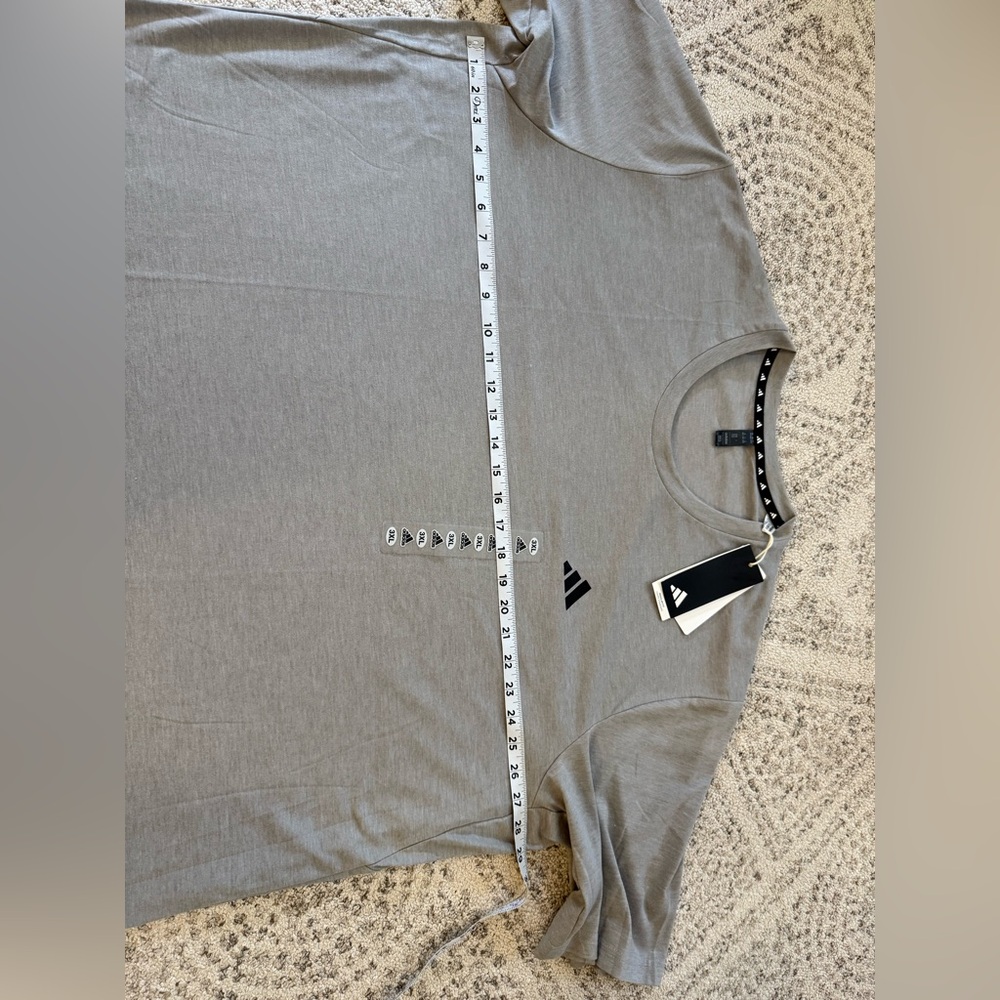 NWT Adidas Short Sleeve Tee Sz 3XLT Heather Gray - Picture 6 of 7